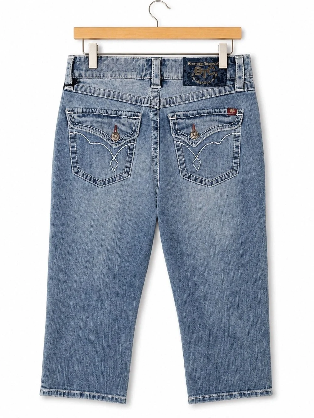 Bootheel Sarah Crow Crop Jeans NWT Western Y2K Embroidered Denim Size 4/27